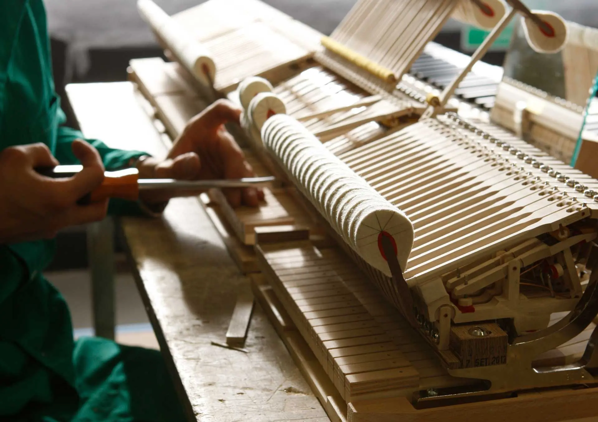 servicing a piano